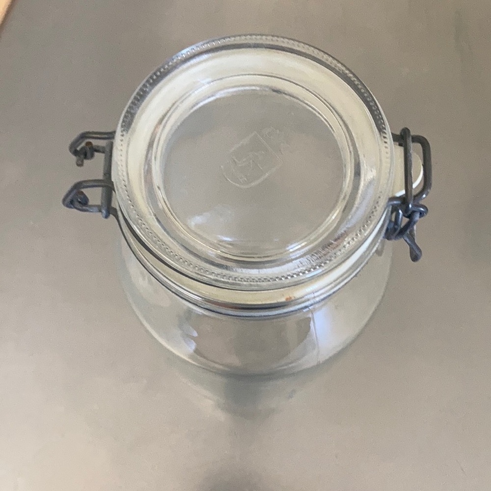 🥖🍴 Vintage 1970s to 1990s Arc France Clear Glass Large Jar 1L 🧂🥬